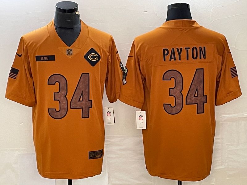 Men Chicago Bears #34 Payton brown Nike 2023 Salute To Service Limited NFL Jersey